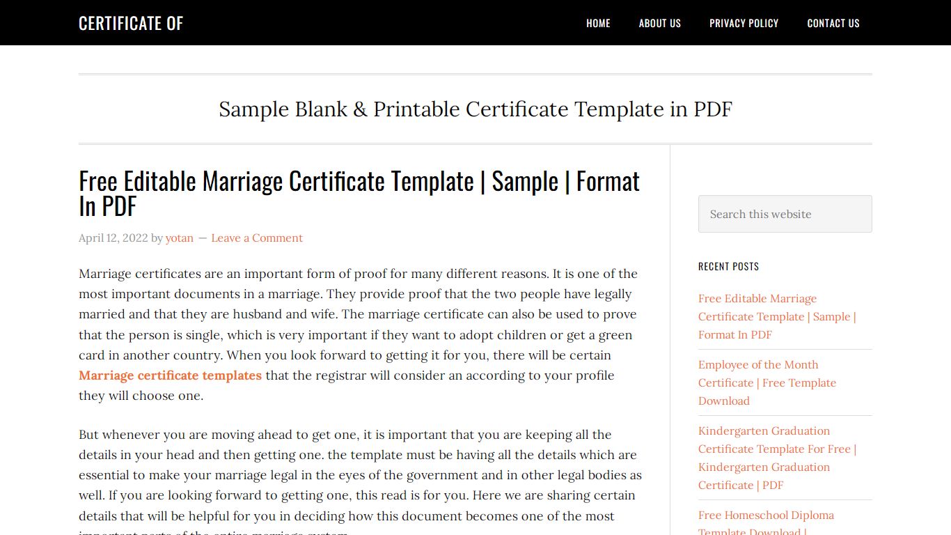 Free Editable Marriage Certificate Template | Sample | Format In PDF