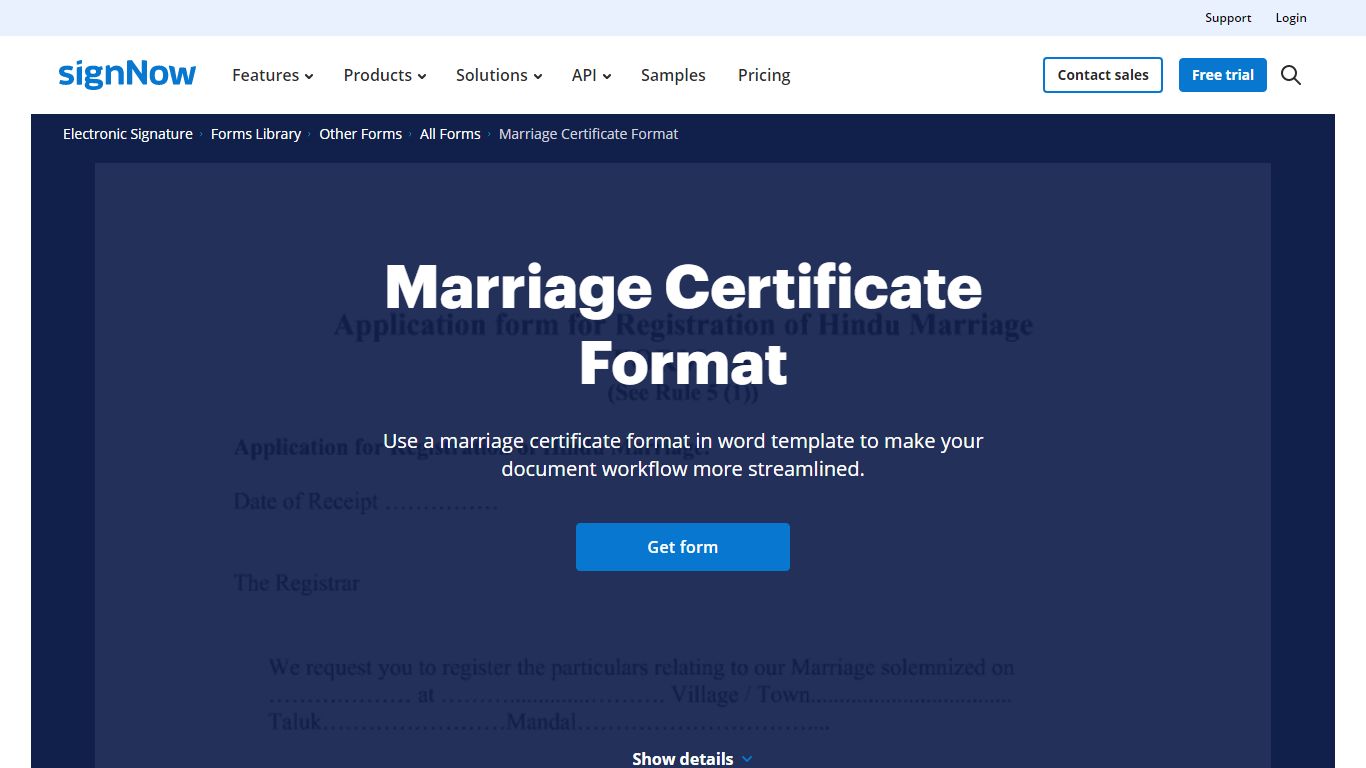 Marriage Certificate Format - Fill Out and Sign Printable PDF Template ...